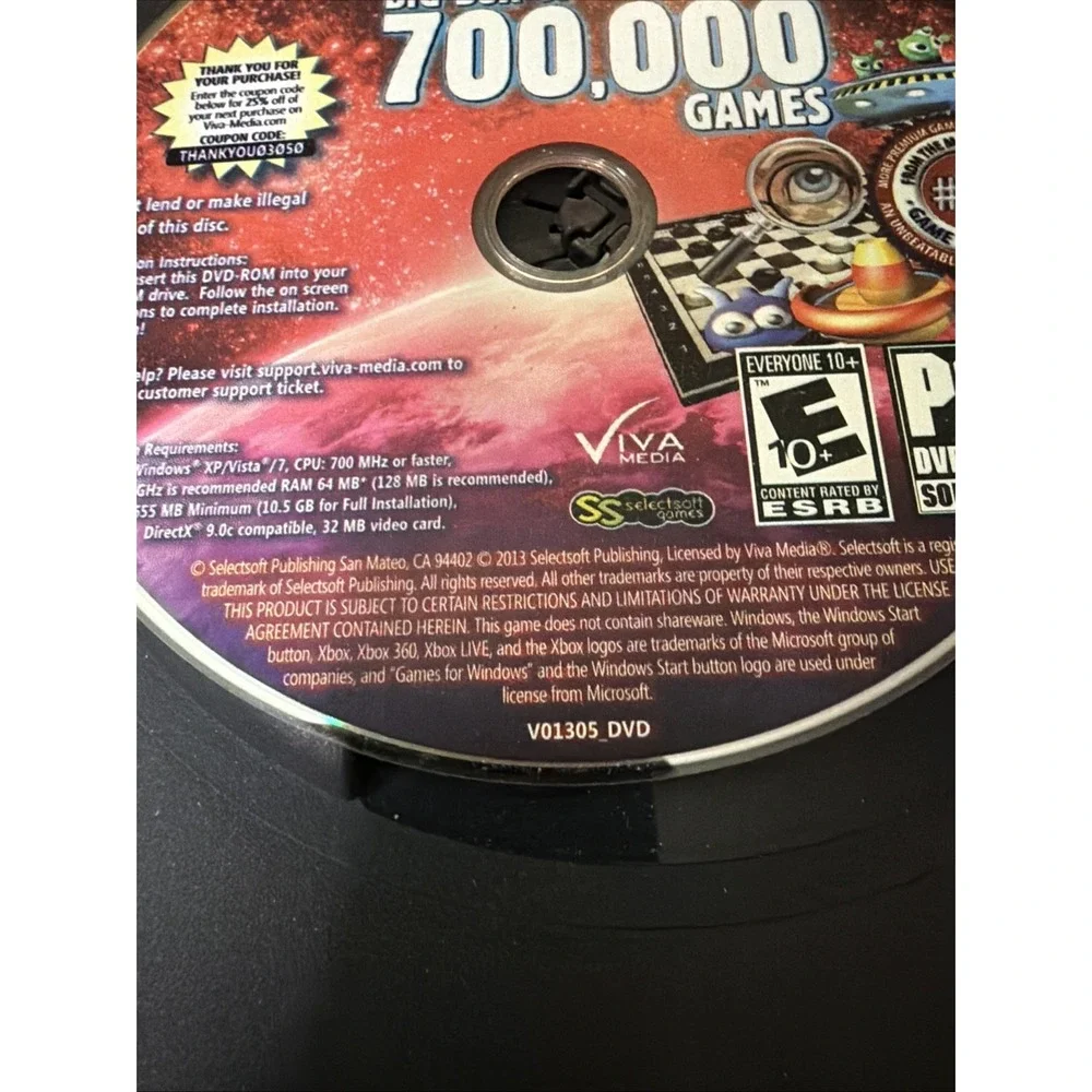 700,000 Games For Windows PC DVD Sleeve Brickbuster Arcade Puzzle Marble Hidden